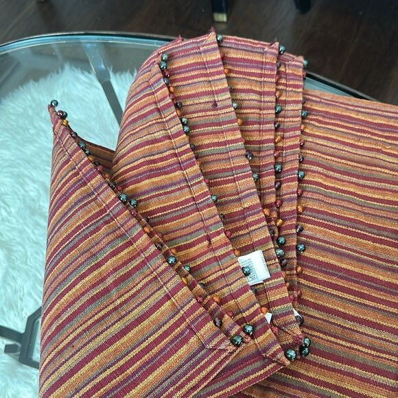 Pier 1 Striped & Beaded Cloth Placemat Set of 8 - Picture 4 of 5